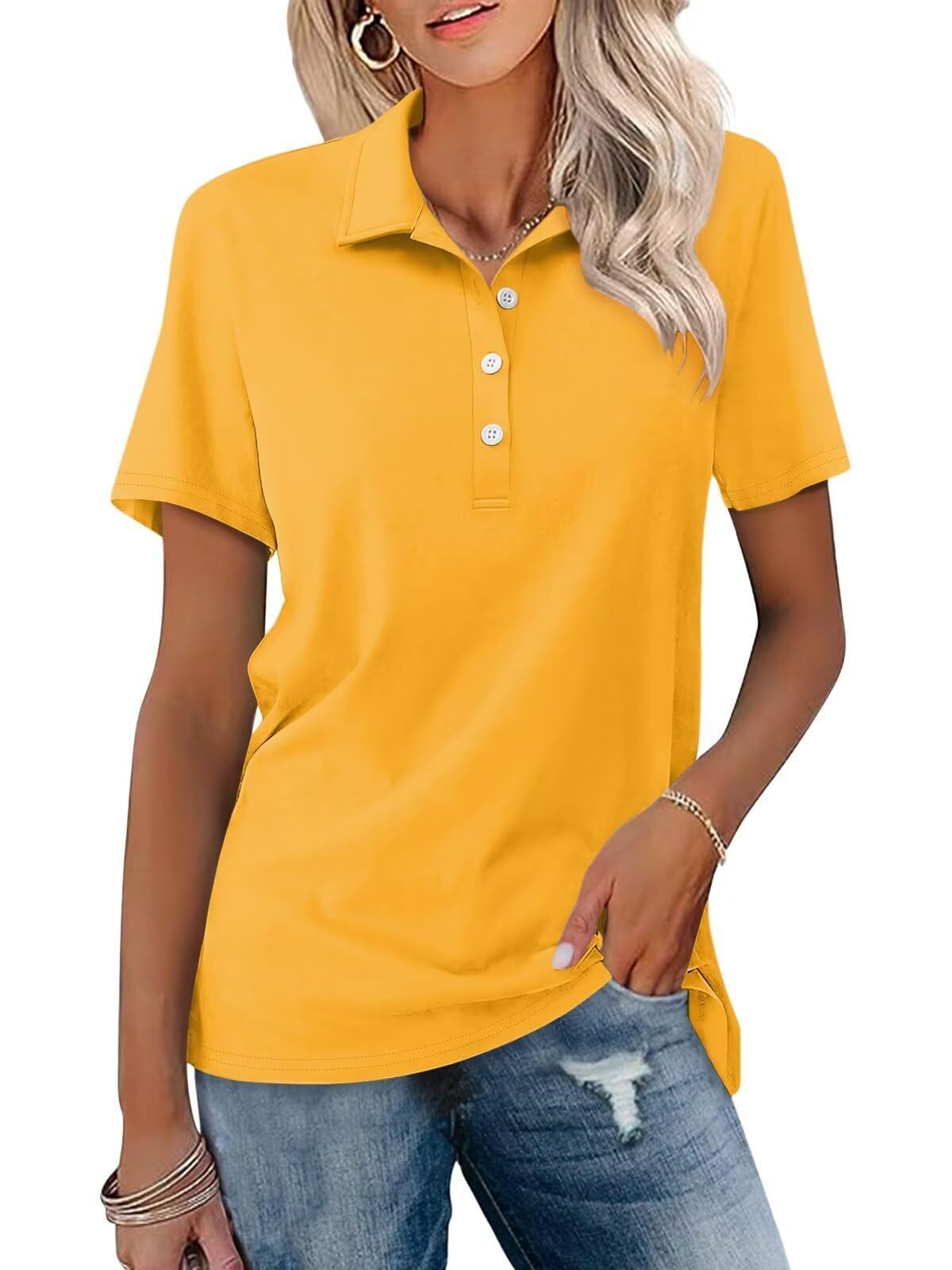Collared Polo Shirt with Button Placket