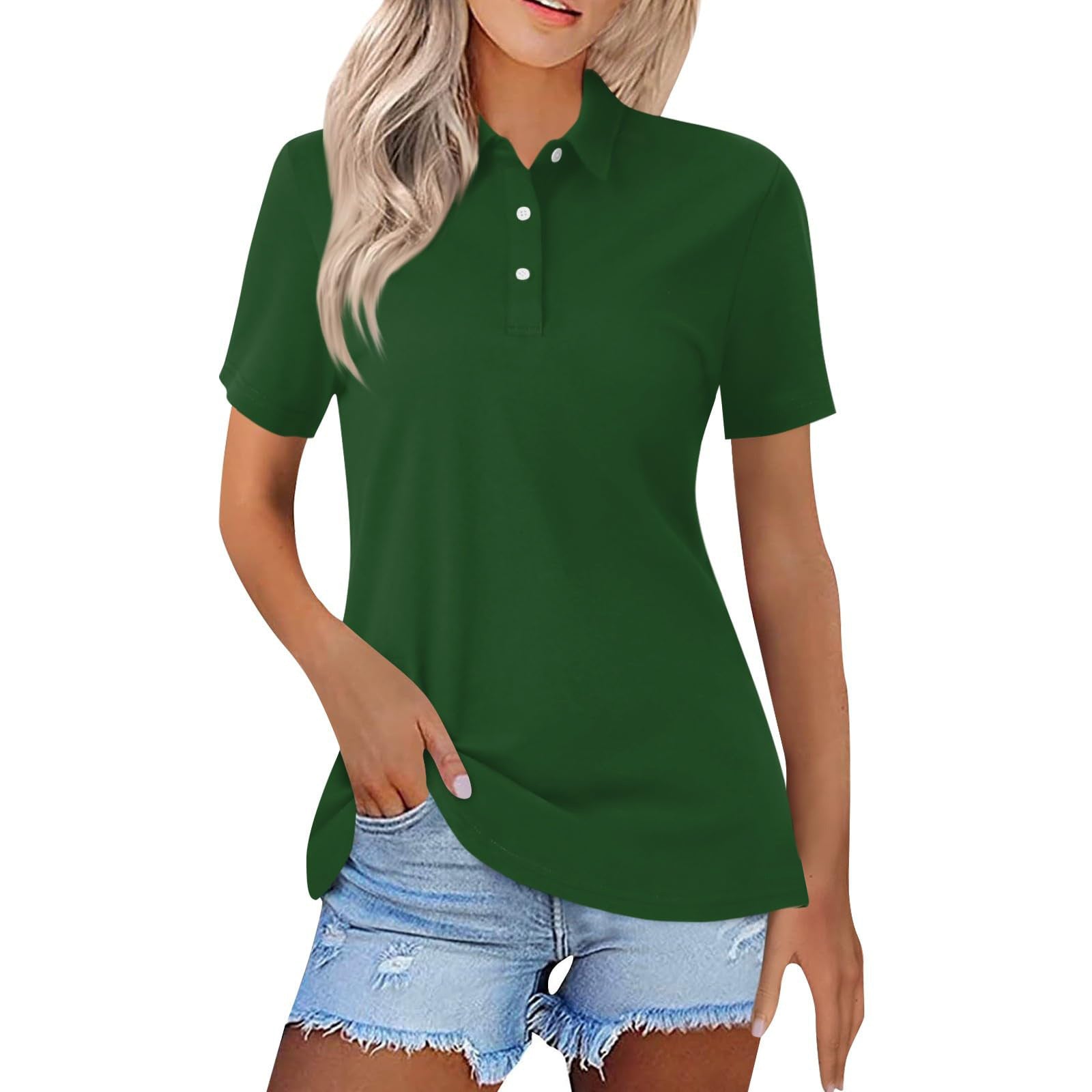 Collared Polo Shirt with Button Placket