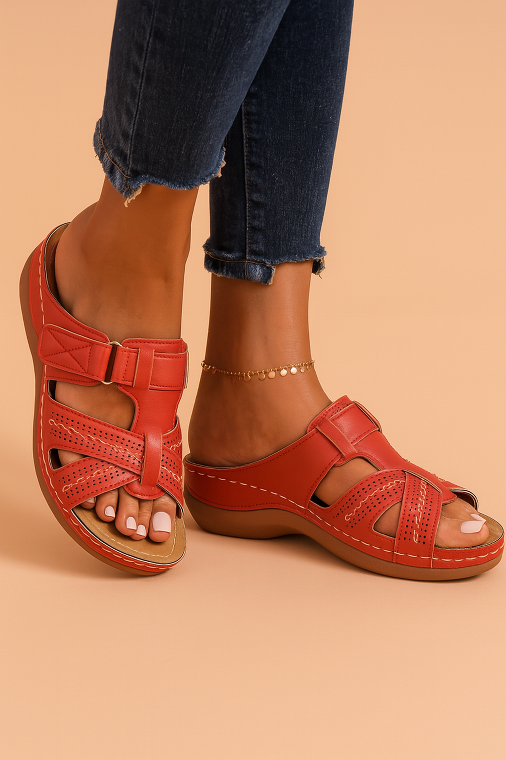Comfort Slide Sandals with Adjustable Strap