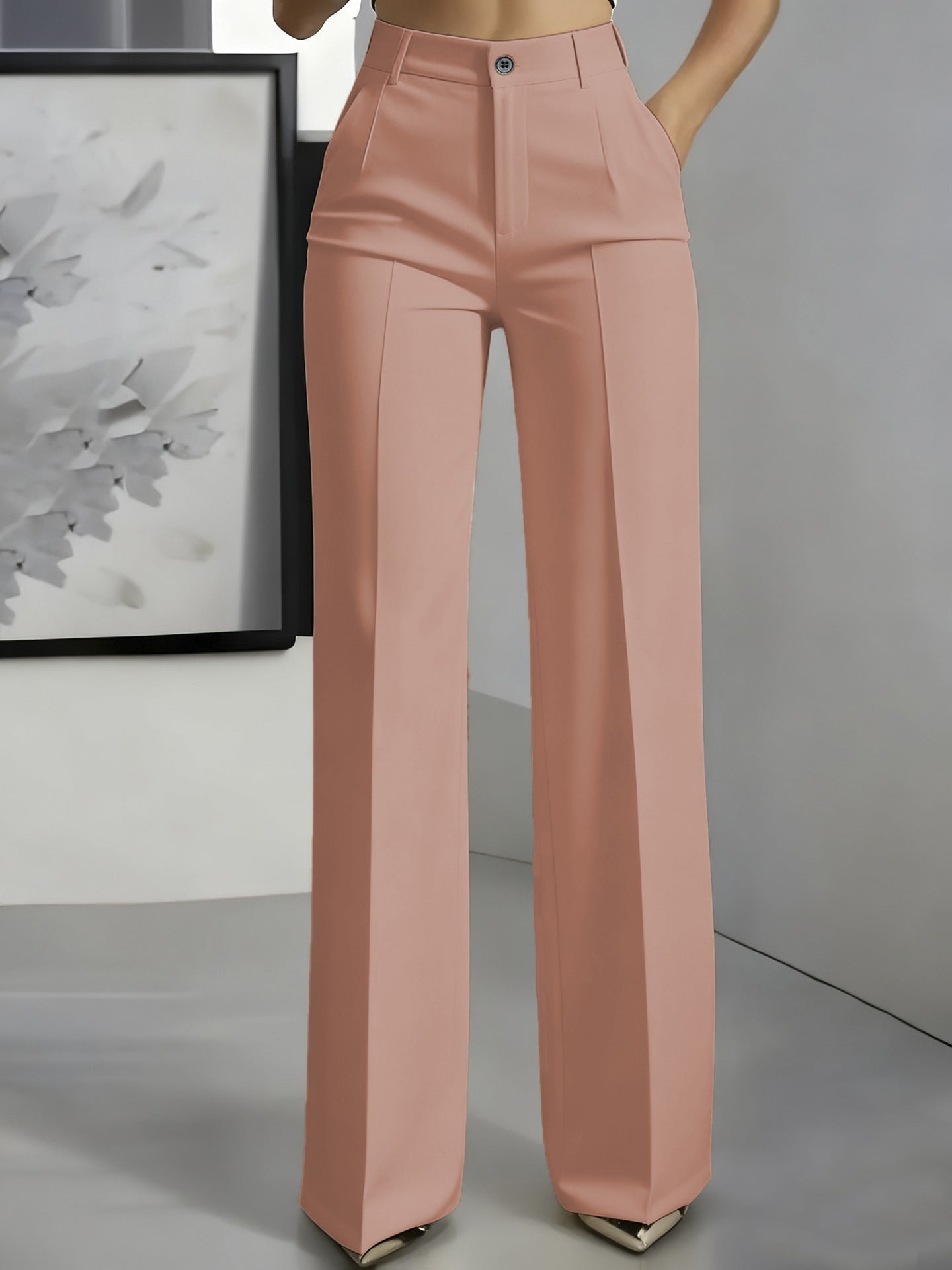 Women's High Waisted Wide Leg Tailored Trousers