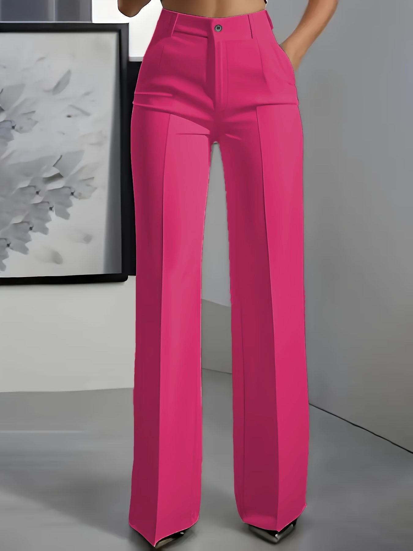 Women's High Waisted Wide Leg Tailored Trousers