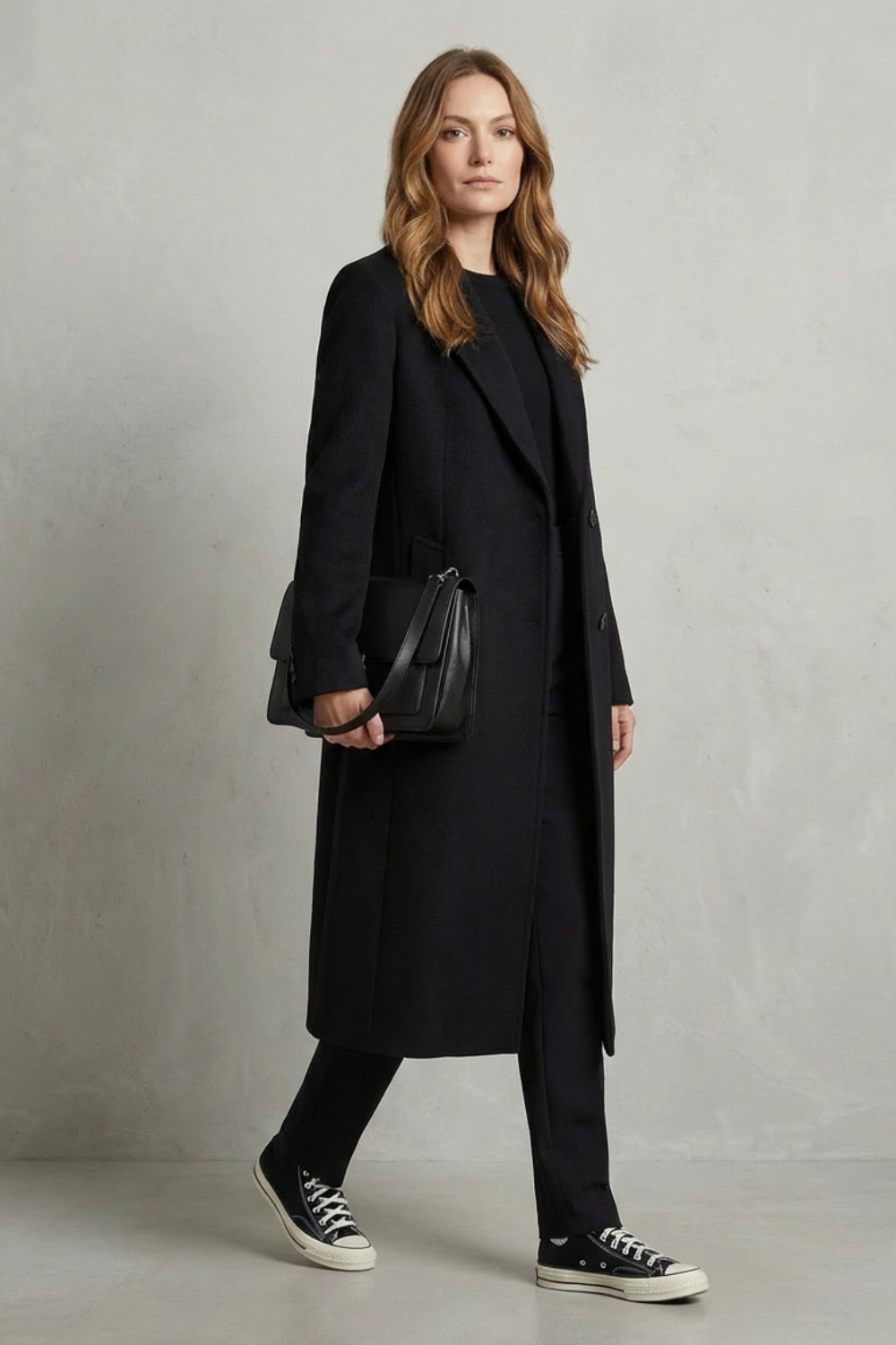 Women’s Longline Wool Blend Tailored Coat