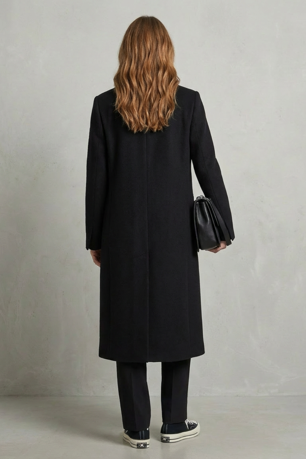 Women’s Longline Wool Blend Tailored Coat