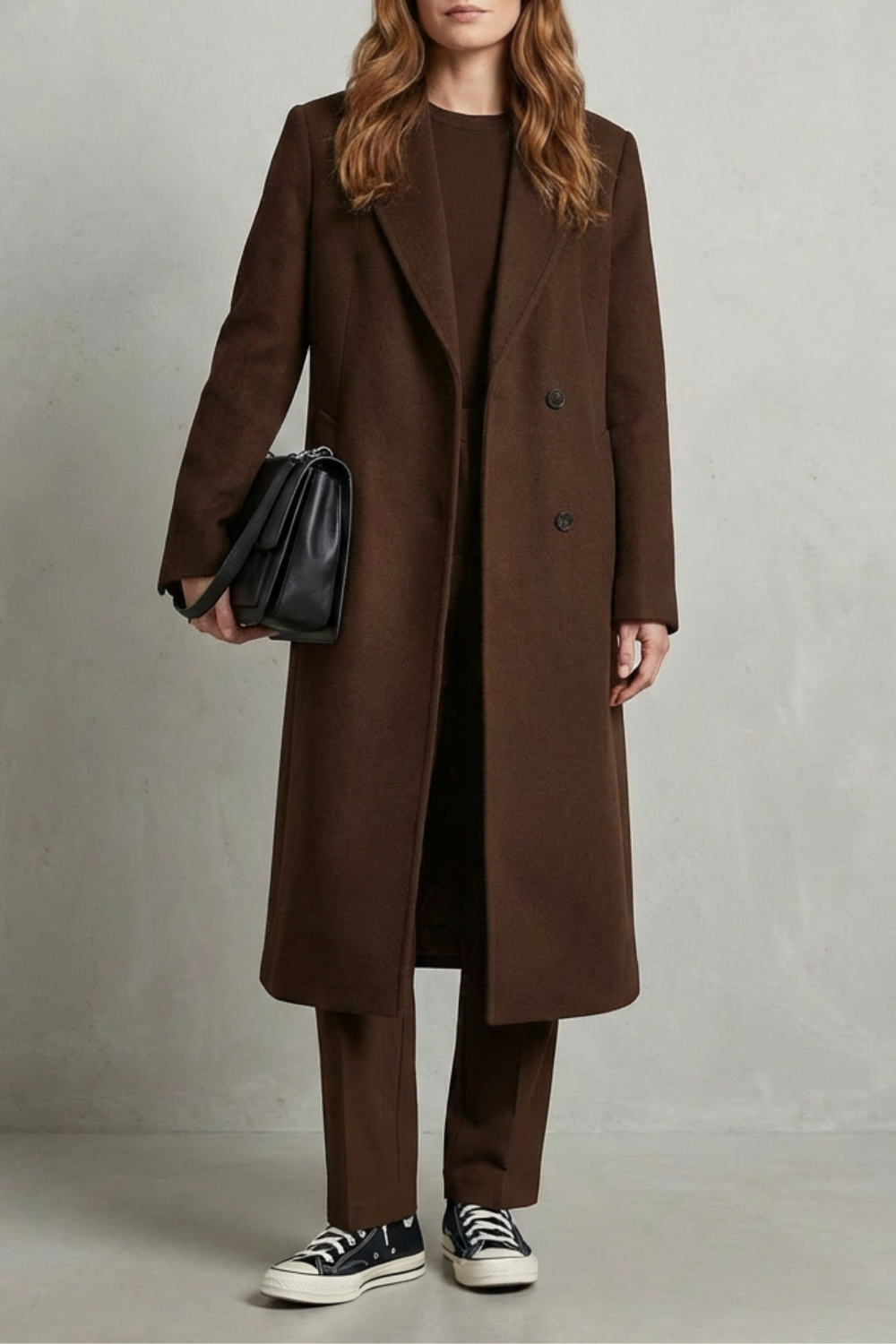 Women’s Longline Wool Blend Tailored Coat