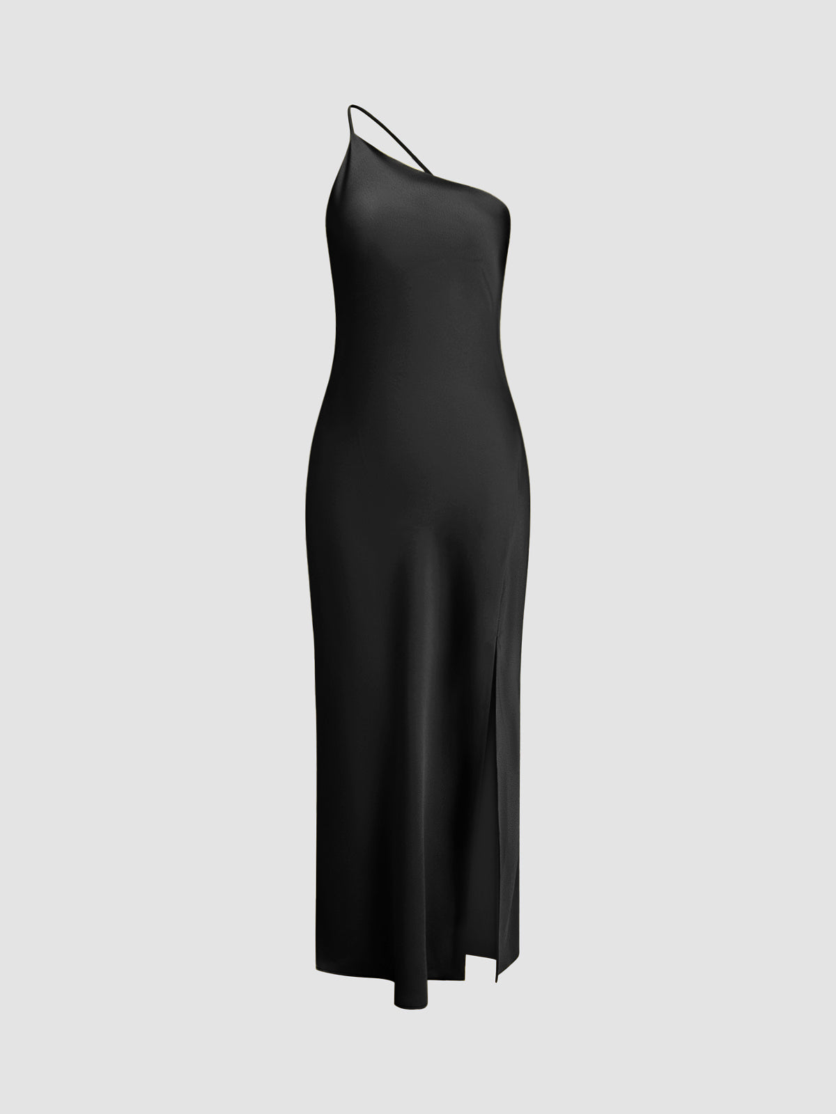 Satin Slip Maxi Dress with Cowl Back and Thin Straps