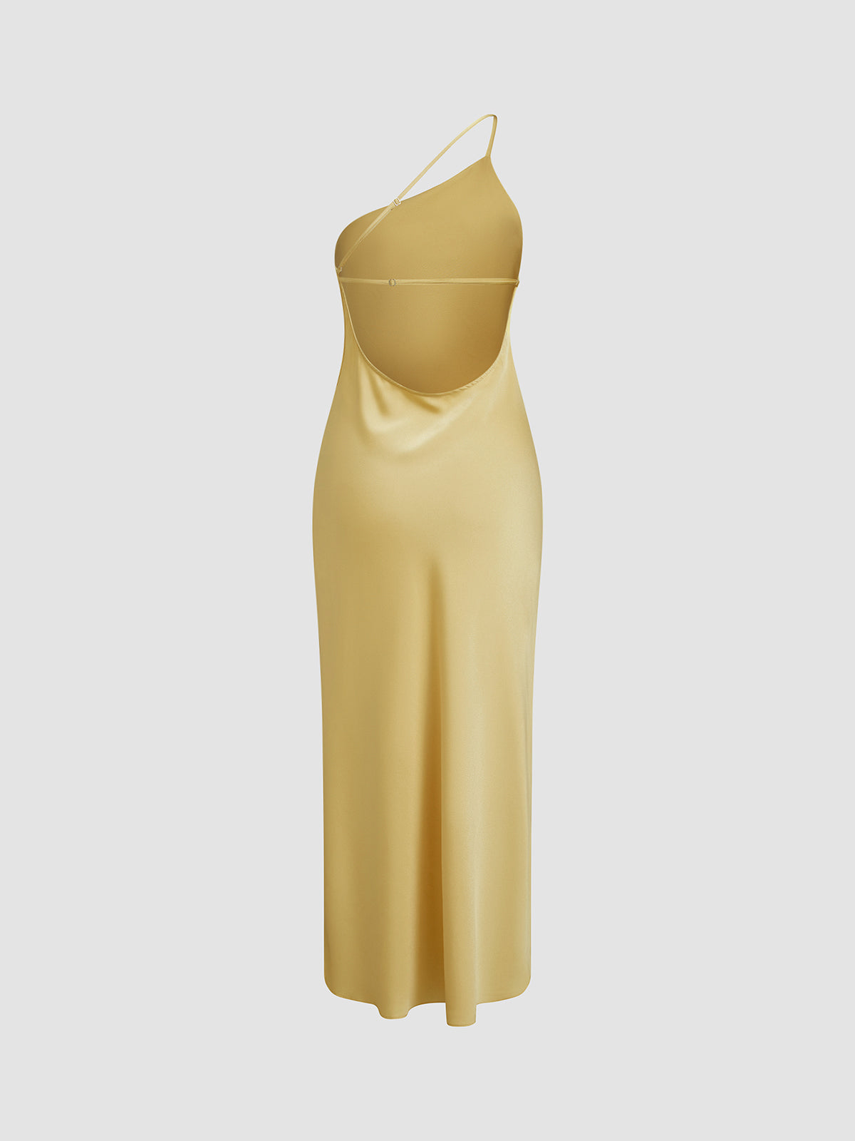 Satin Slip Maxi Dress with Cowl Back and Thin Straps