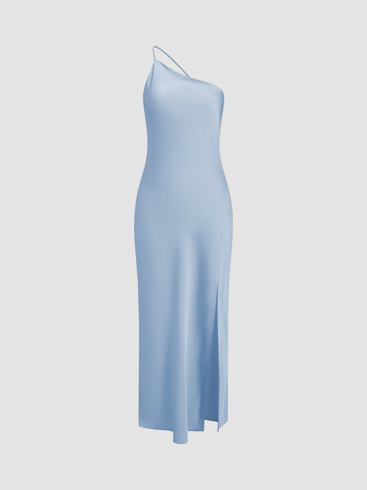 Satin Slip Maxi Dress with Cowl Back and Thin Straps