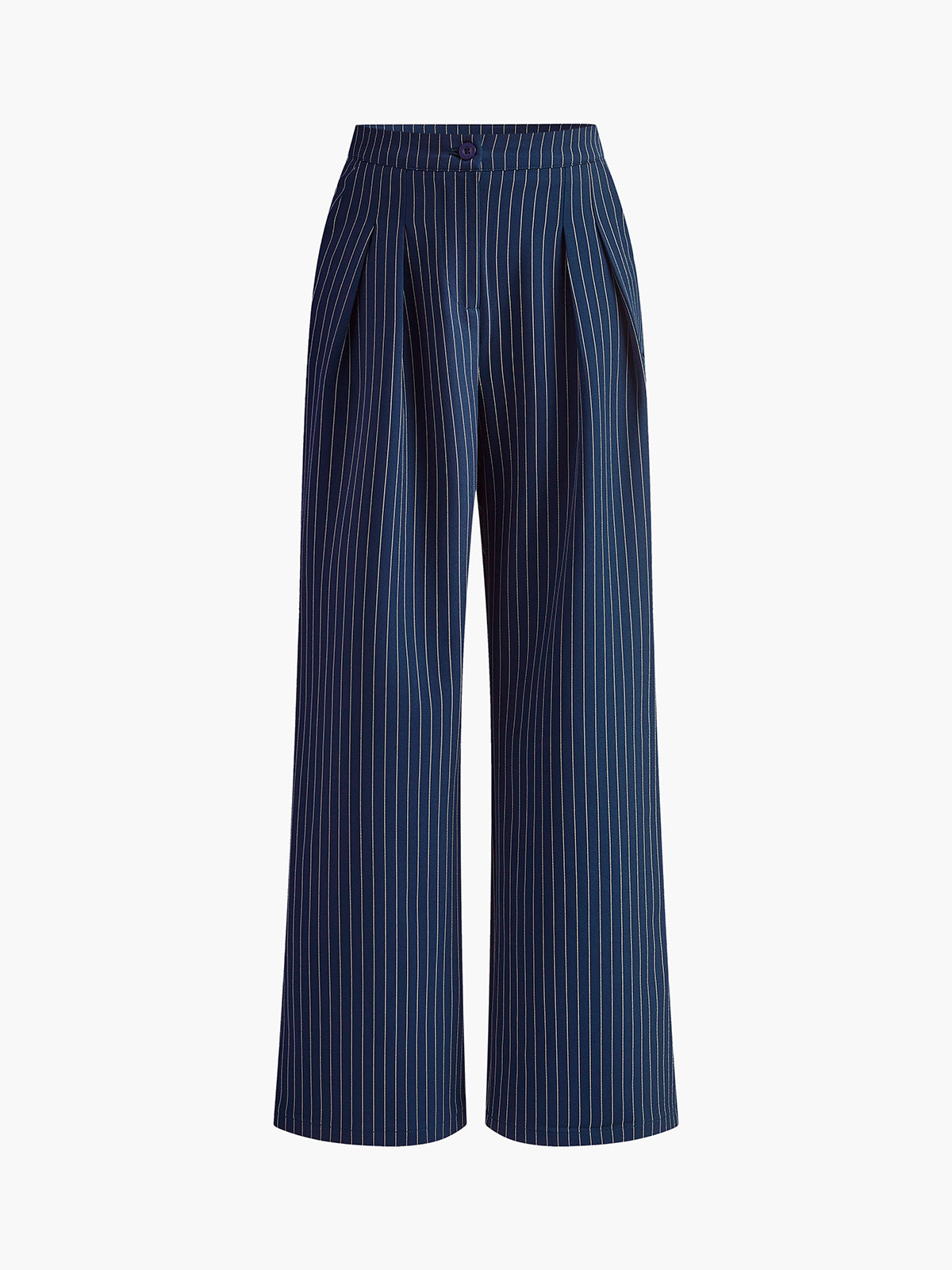 Women's High-Waisted Pinstripe Wide-Leg Pants