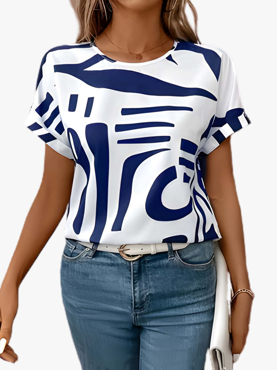 T-shirt à imprimé abstrait pour femmes