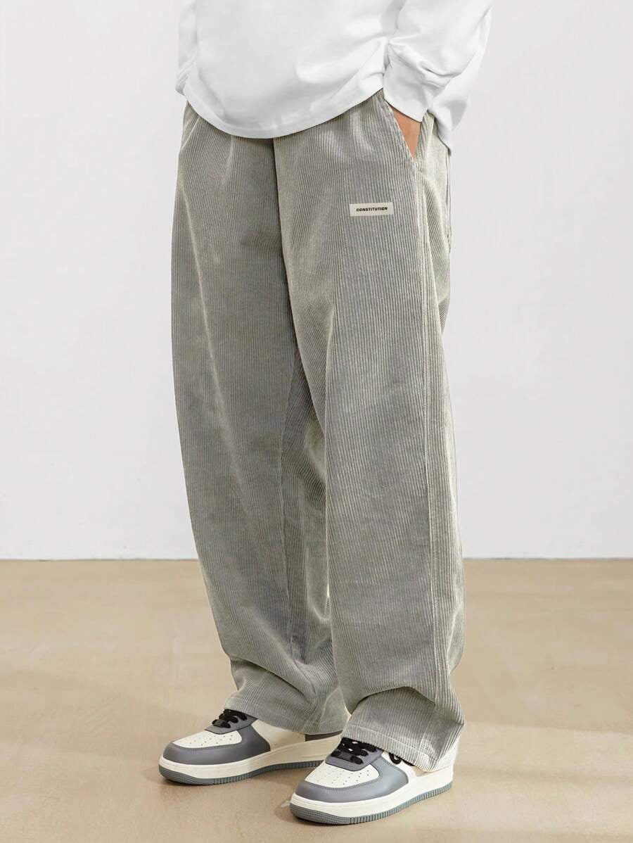 Men's Relaxed Fit Corduroy Wide Leg Trousers