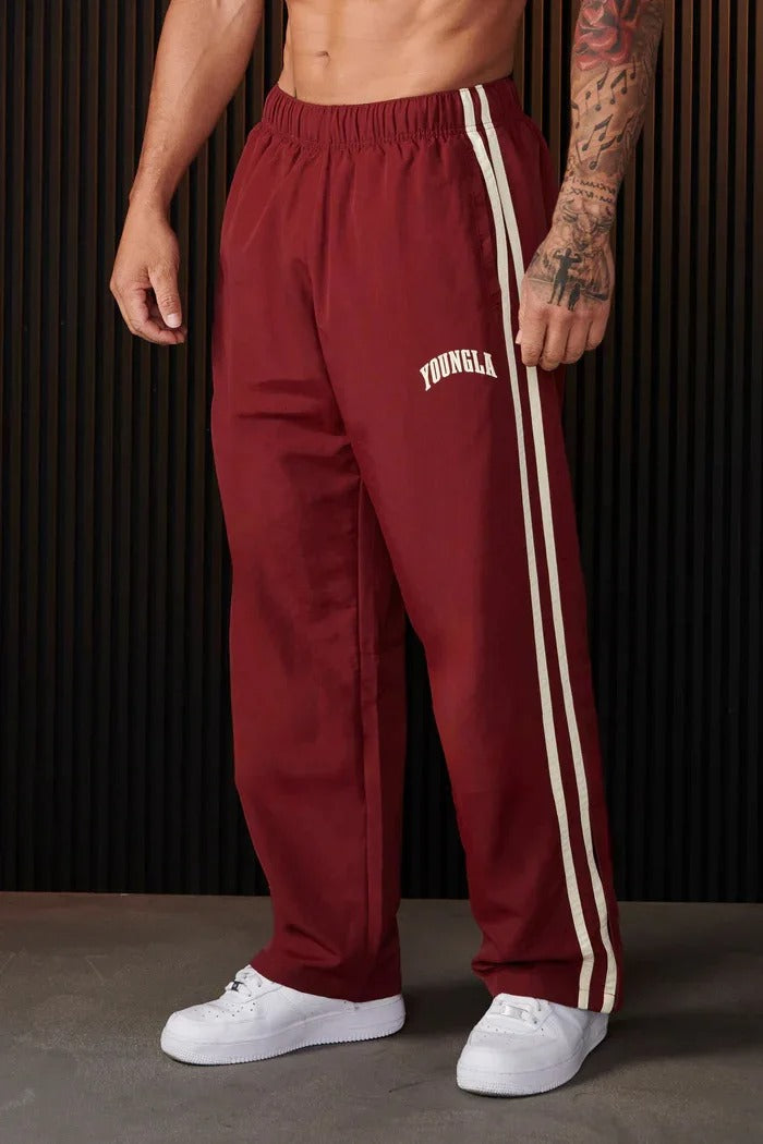 Men's Baggy Double Stripe Drawstring Track Pants