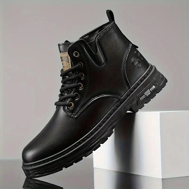 Men’s Lace-Up Ankle Boots with Side Zip