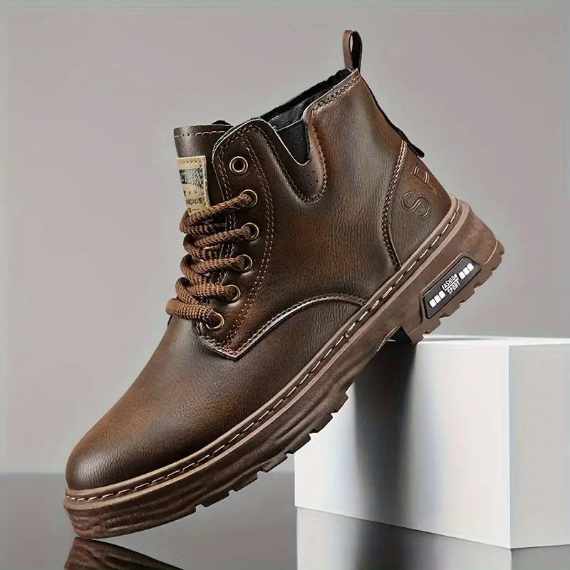 Men’s Lace-Up Ankle Boots with Side Zip