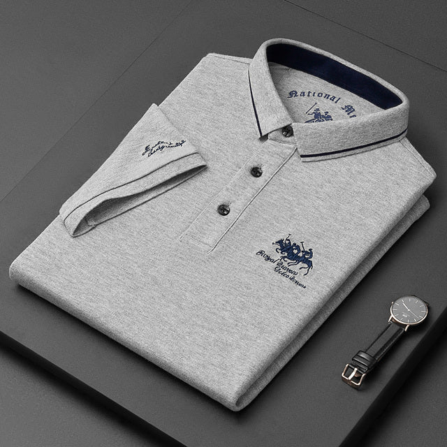 Men's Polo Shirt with Embroidered Chest Detail