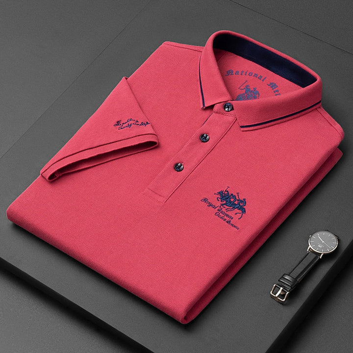 Men's Polo Shirt with Embroidered Chest Detail