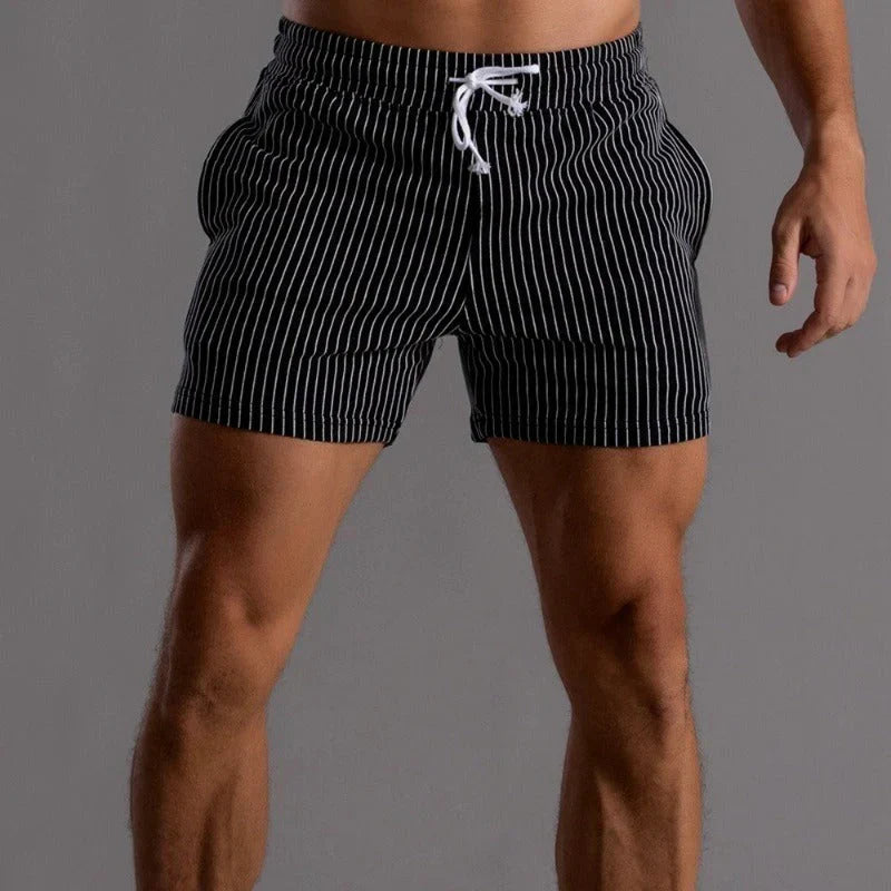 Men's Striped Shorts with Drawstring Waist
