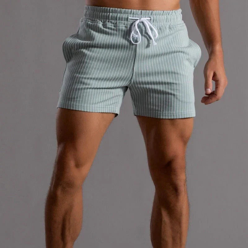 Men's Striped Shorts with Drawstring Waist