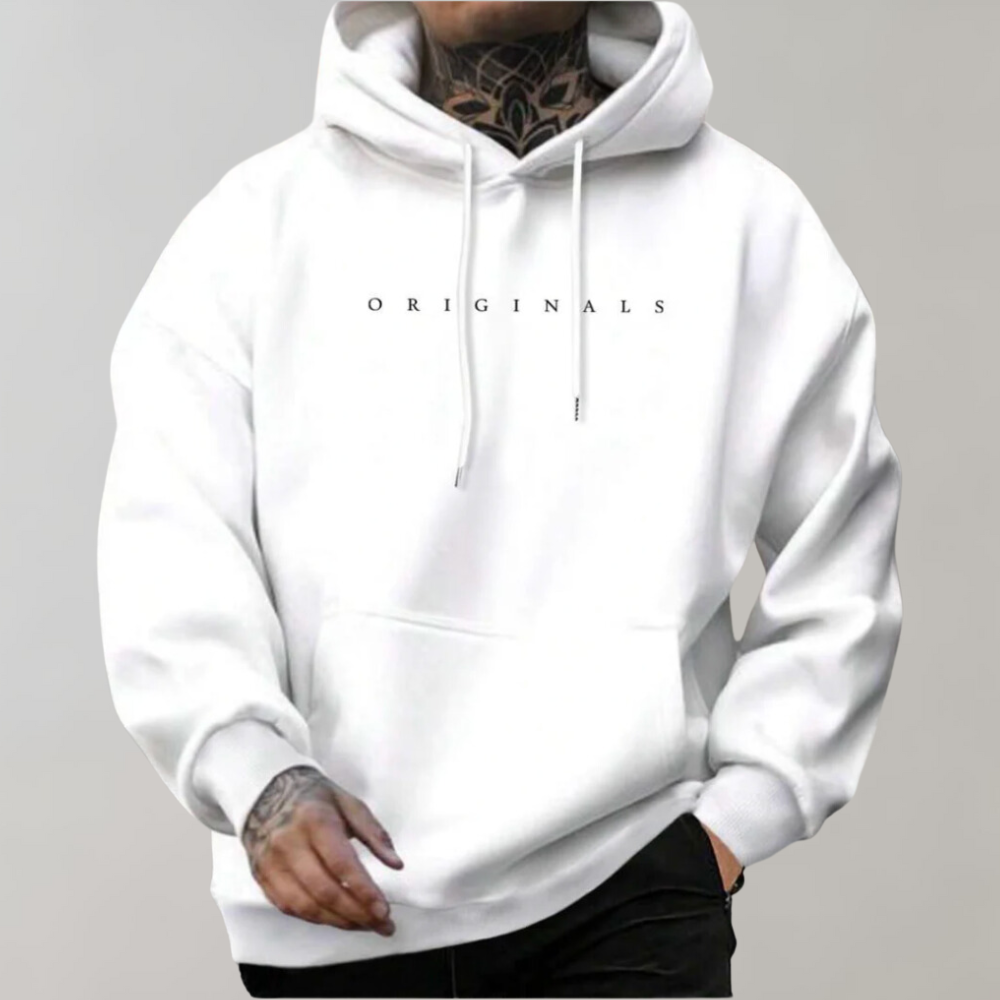 Men's Relaxed Fit Hoodie | Printed Logo Pullover