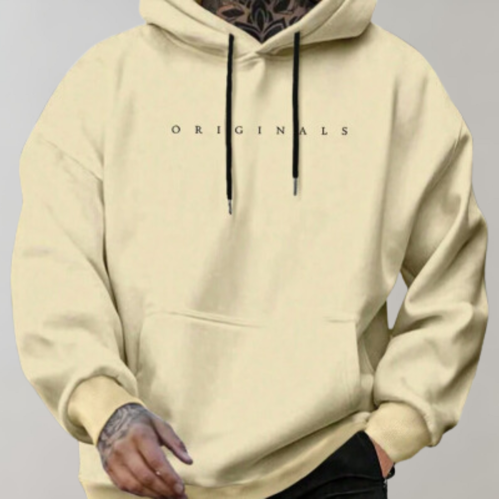 Men's Relaxed Fit Hoodie | Printed Logo Pullover