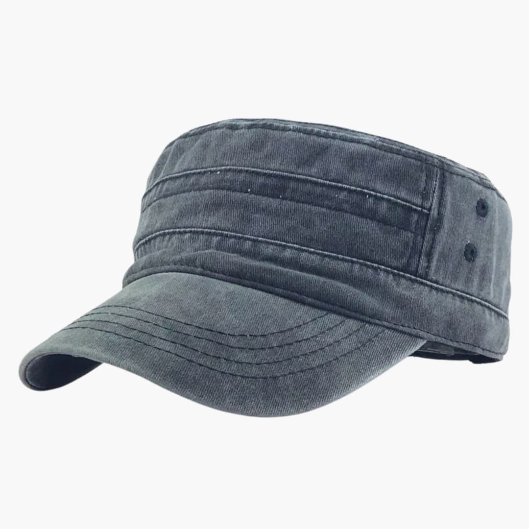 Military Cadet Cap with Curved Brim
