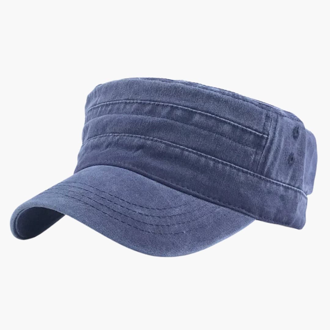 Military Cadet Cap with Curved Brim