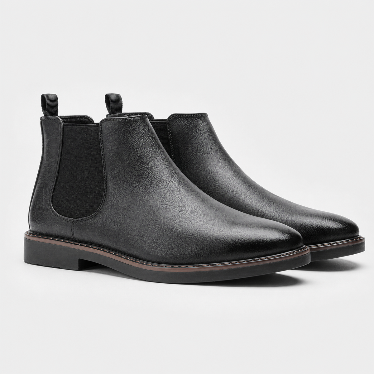 Bottines Chelsea noires en cuir pour homme