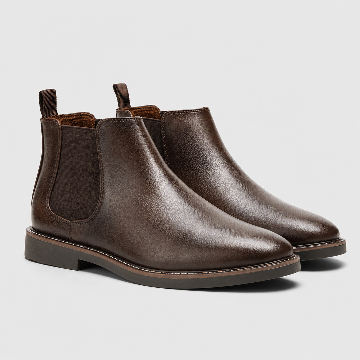 Bottines Chelsea noires en cuir pour homme