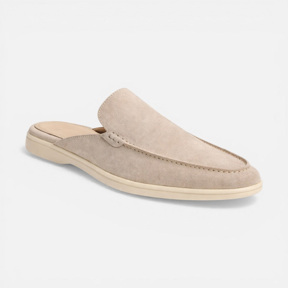 Men's Suede Slip-On Mule Loafers with Cushioned Sole