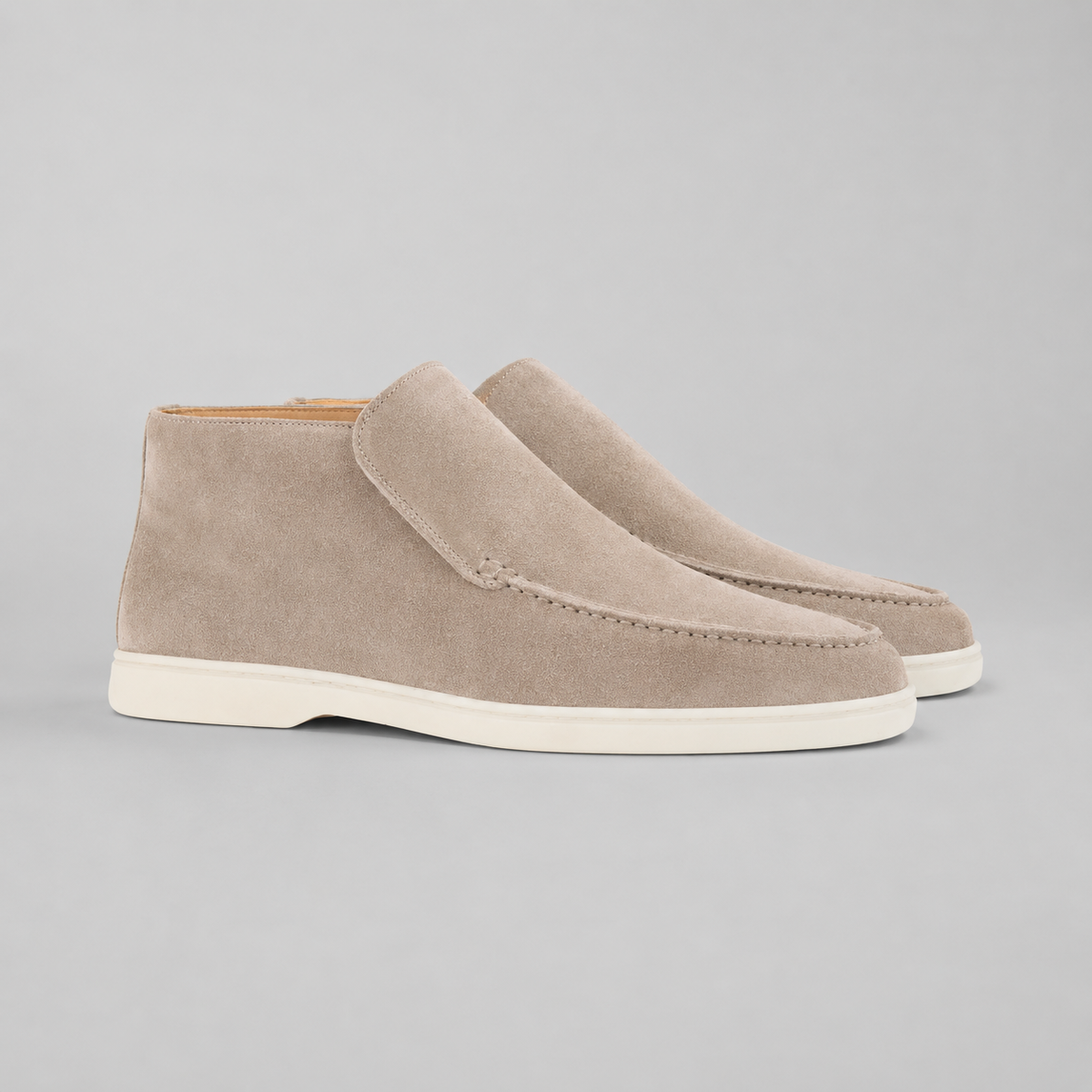 Men's Suede Slip-On Ankle Boots | Casual Stitched Detail