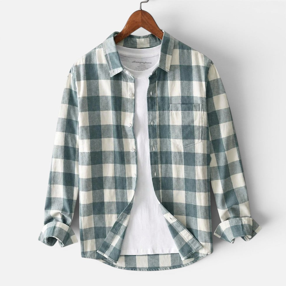 Men's Buffalo Check Flannel Button-Up Shirt