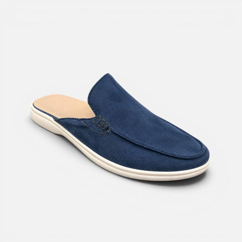 Men's Suede Slip-On Mule Loafers with Cushioned Sole