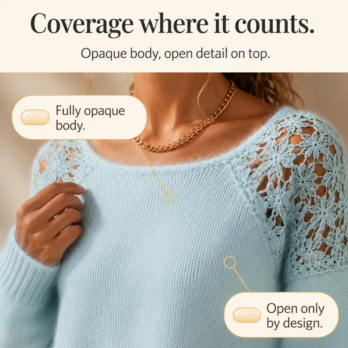 Women's Knitted Jumper with Lace Detail