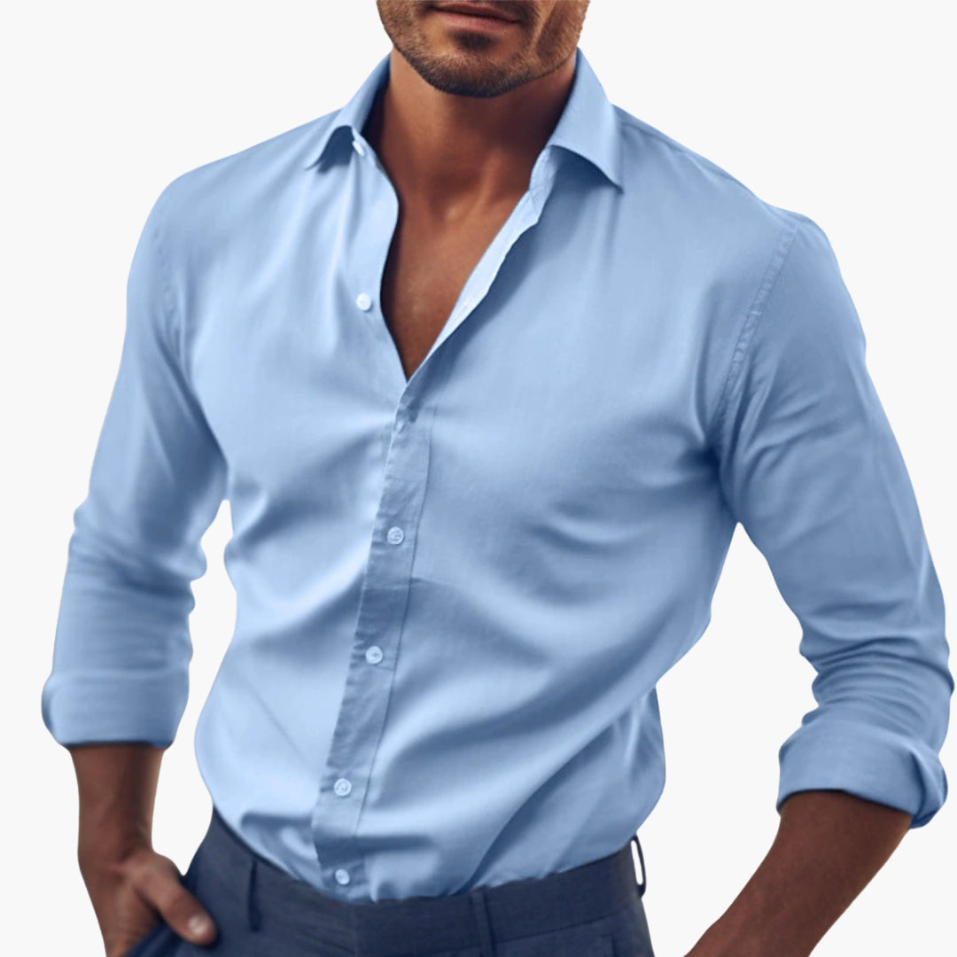 Men's Formal Shirt with Spread Collar