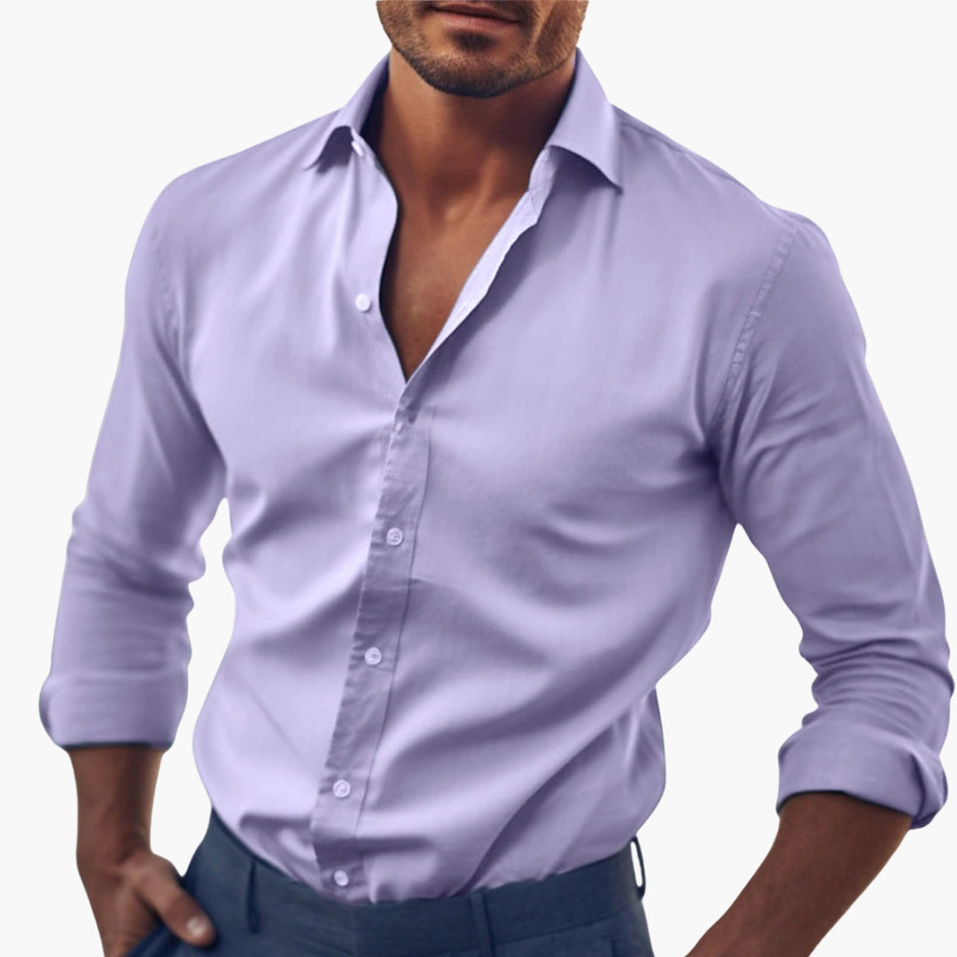 Men's Formal Shirt with Spread Collar