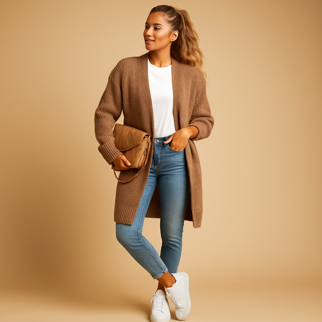 Women’s Longline Open Front Knit Cardigan