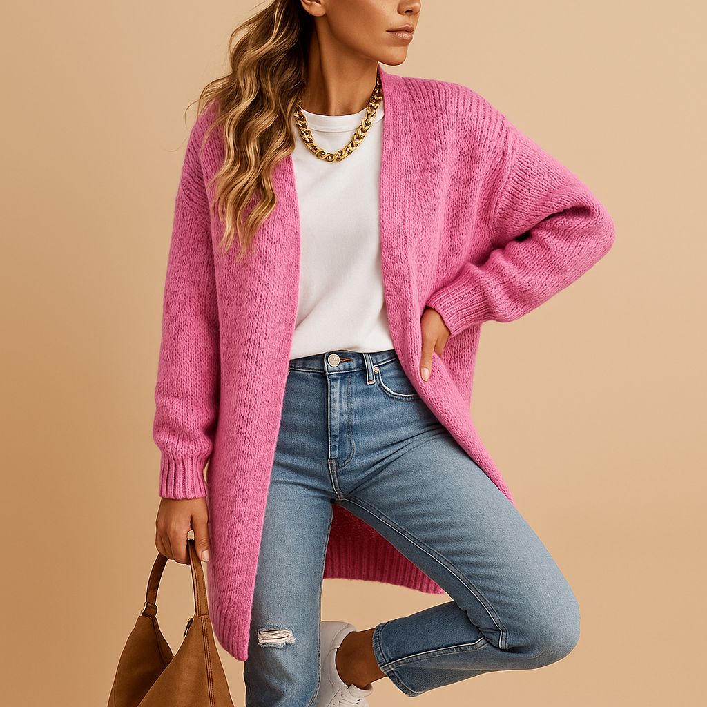 Women’s Longline Open Front Knit Cardigan