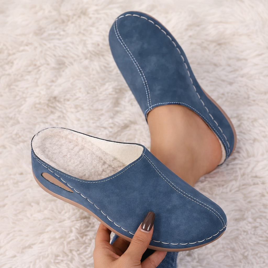 Women's Faux Suede Lined Mule Slippers