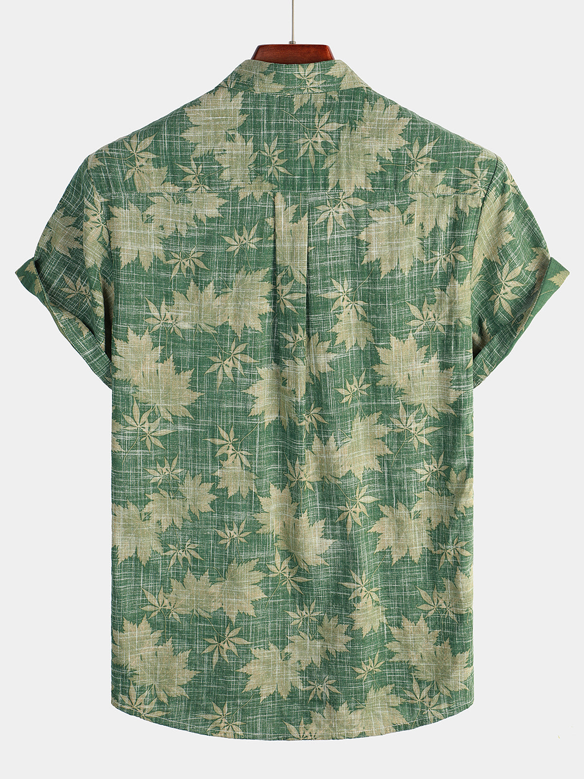 Men's Floral Print Short Sleeve Shirt with Chest Pocket