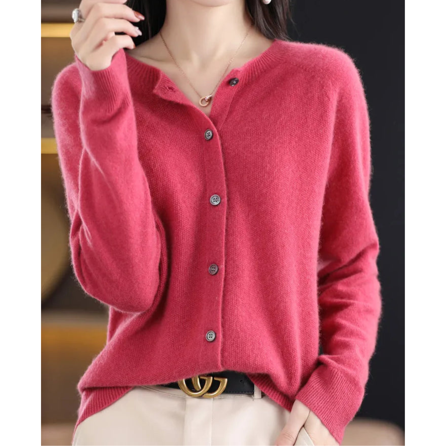 Women's Soft Knit Button-Up Cardigan