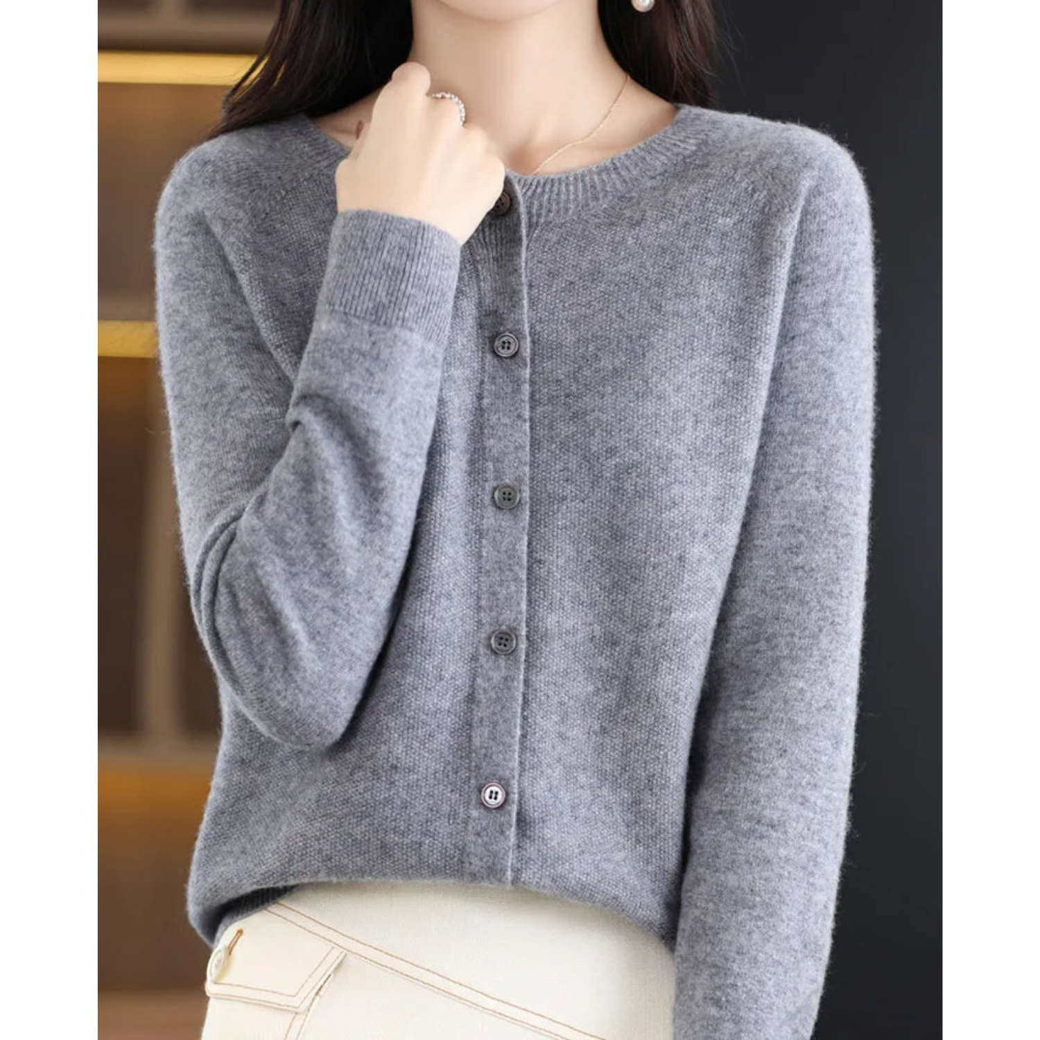 Women's Soft Knit Button-Up Cardigan