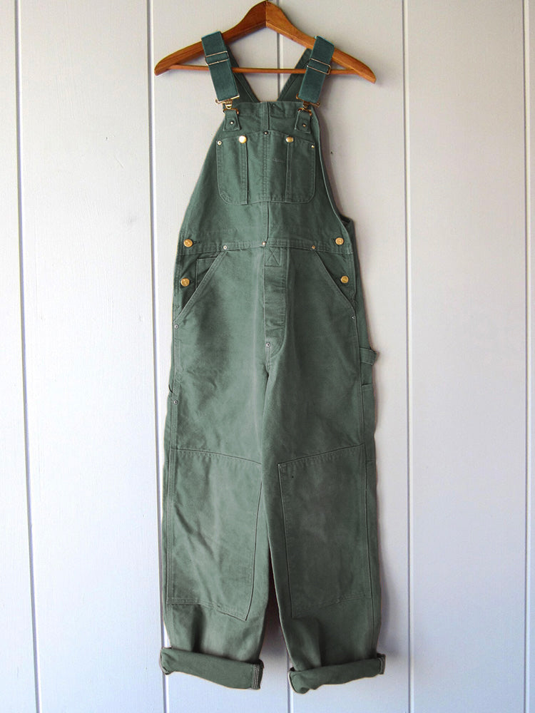 Canvas Dungarees with Adjustable Straps and Utility Pockets