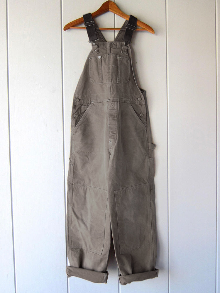 Canvas Dungarees with Adjustable Straps and Utility Pockets