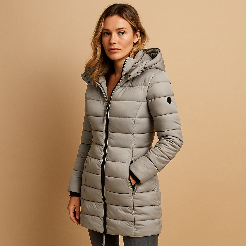 Doudoune longue à capuche pour femme