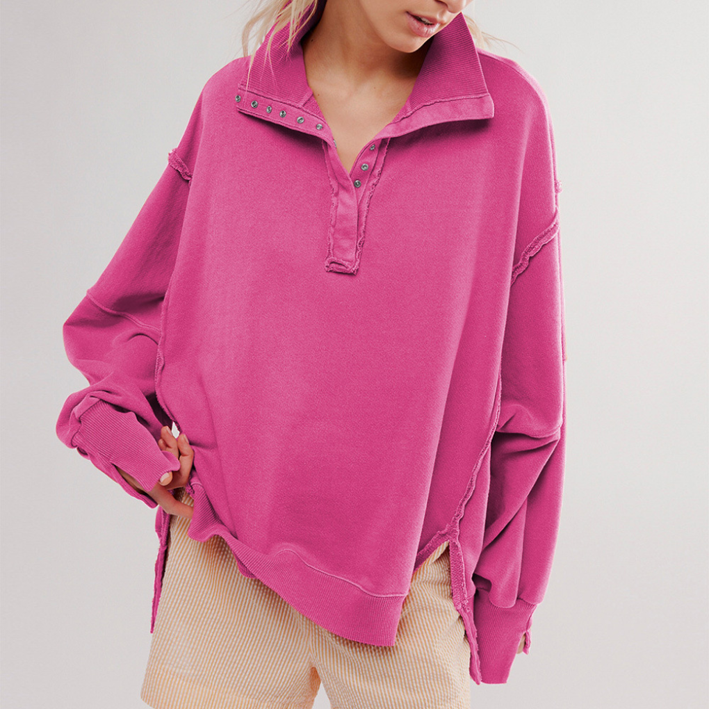 Sweat-shirt oversize à col pour femme