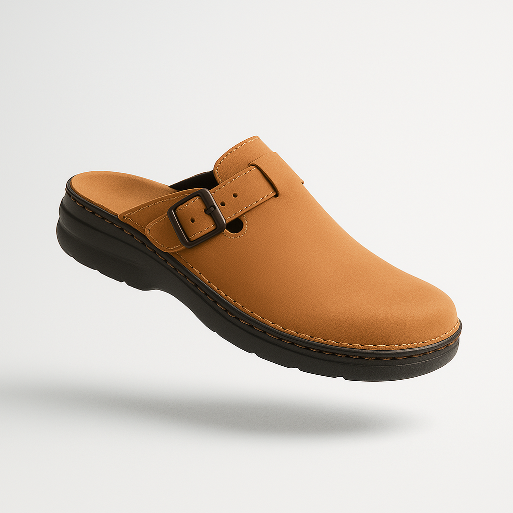Unisex Suede Clogs with Adjustable Buckle