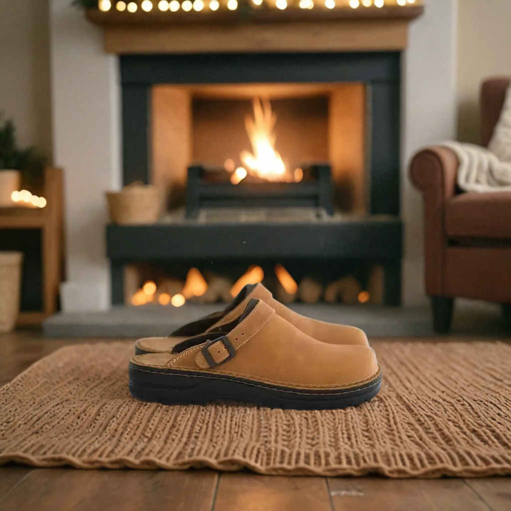 Unisex Suede Clogs with Adjustable Buckle