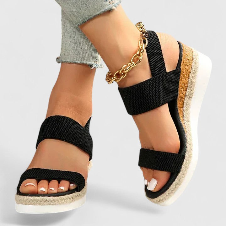 Knit Wedge Sandals with Espadrille Sole