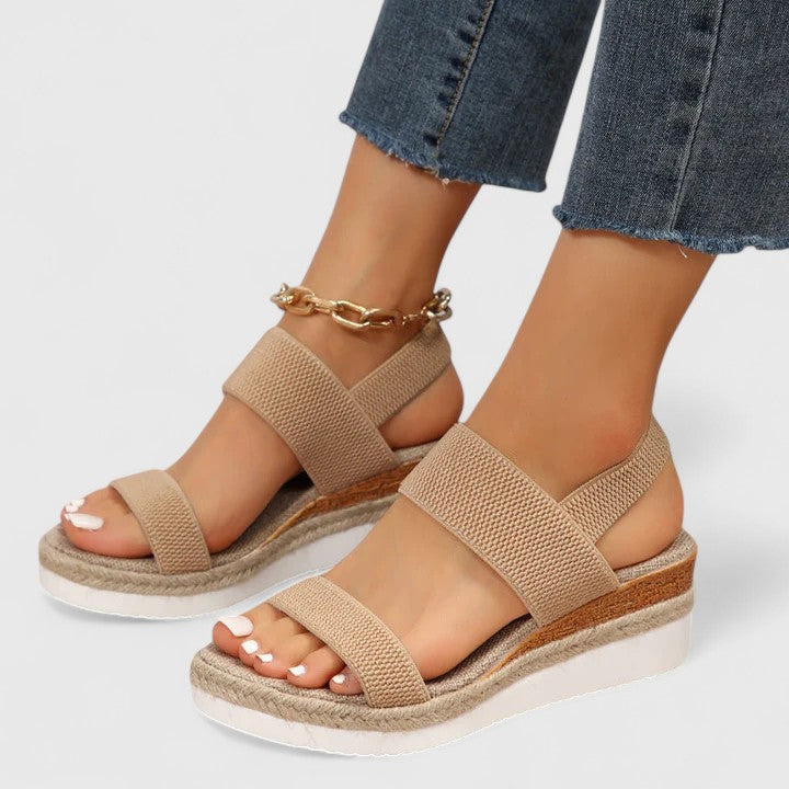 Knit Wedge Sandals with Espadrille Sole