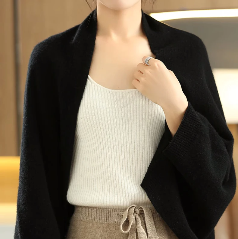 Women's Soft Knit Cardigan with Scarf