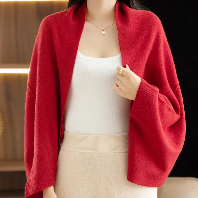 Women's Soft Knit Cardigan with Scarf